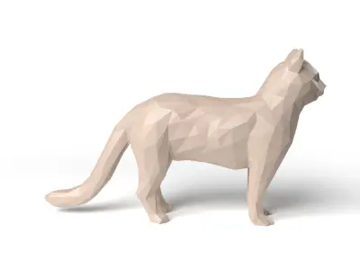 Cat Low Poligonal Low-poly 3D model