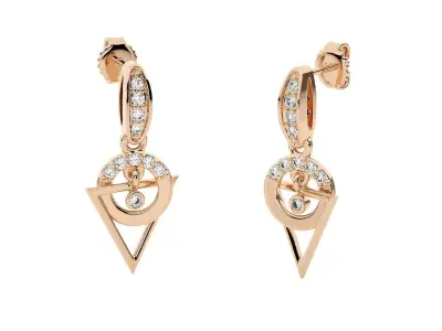 Light wt Women Diamond Earrings  3D print model