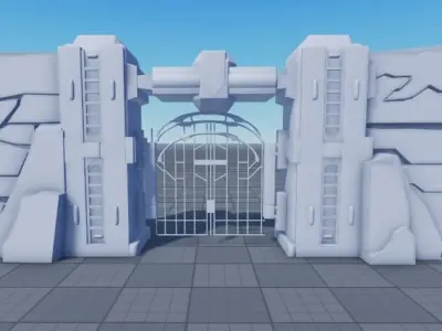 Futuristic High Security Gate 3D model