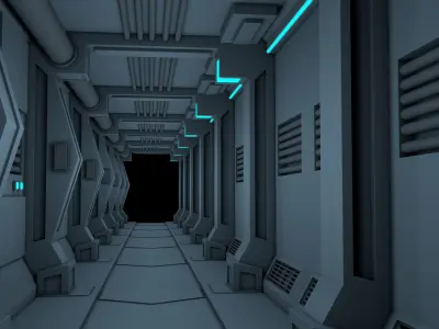 Sci Fi Hallway 3D model