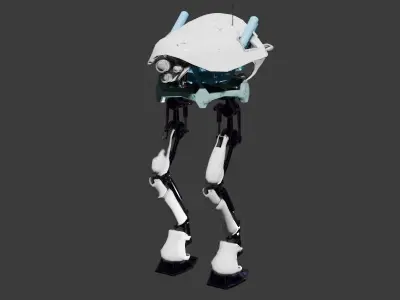 Animated robot leg 3D model