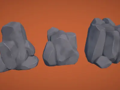 Adventurous - Rocks and Stones Low-poly 3D model