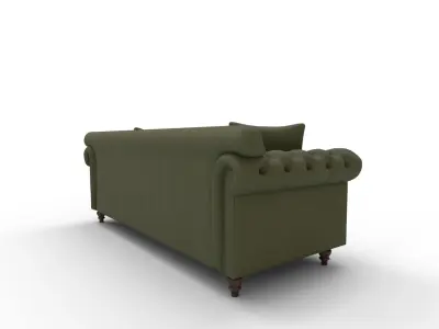Eva Green Velvet Sofa 3D model
