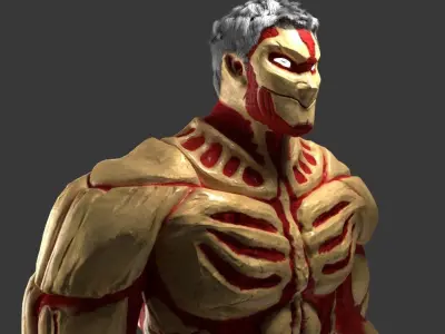 Armour Titan - Attack on Titan 3D model Blender rigged ready Low-poly 3D model