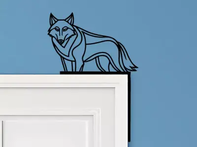 Wolf Door Corner Decor 3D print model 2