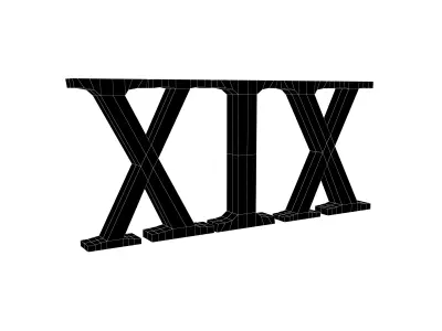 Roman Numerals 19 v1 002 Low-poly 3D model