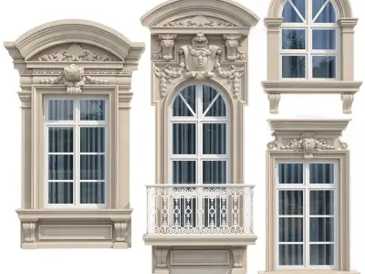 Windows in the style of modern classics 6 3D model 3D model