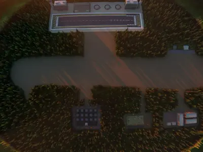 Military Base in the middle of the Jungle Low-poly 3D model