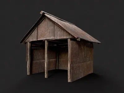 Metal Plates Hut Collection Low-poly 3D model
