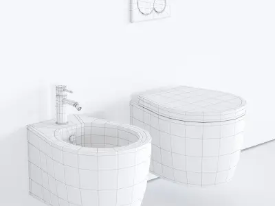GALASSIA WC smartB - XES art 9906 art 9907 Low-poly 3D model
