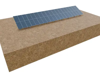 Lowpoly Ground Mounted Solar Panels-19 Rows of PV Modules Low-poly 3D model