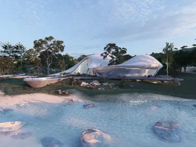 Organic architecture beach villa house Lumion render Bonus Revit 3D model