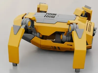 Crab Robot rigged - animated character 3D model