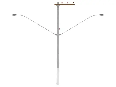Concrete Lamp Post - Light Pole - Light Post - Street Light 34 3D model