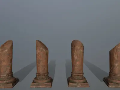 broken pillar Low-poly 3D model