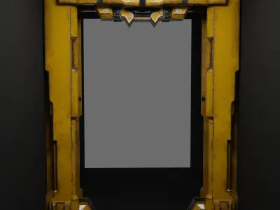 Sci-Fi Door for Bunker or other  Low-poly 3D model