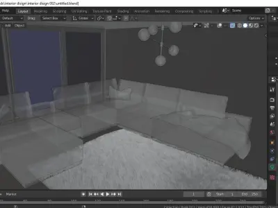 Cozy Interior Set Free 3D model