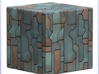 Stylized Metal Panels Seamless Texture Texture purchase