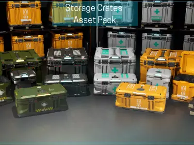 Storage Crate Asset Pack Low-poly 3D model