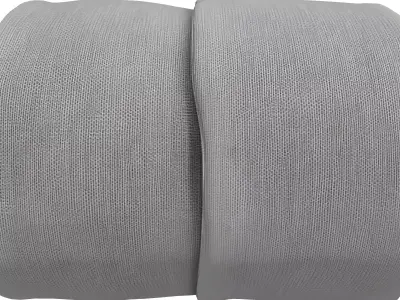 Rolled Ribbed Elastic Fabric Band Low-poly 3D model