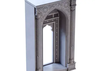 islamic arabic gate model set 782 Low-poly 3D model