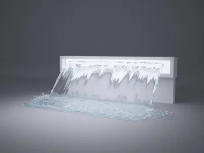 Fountain real flow animated 3D model