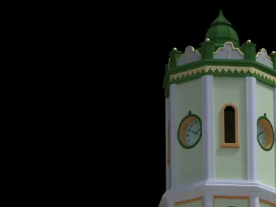 Clock tower Low-poly 3D model purchase