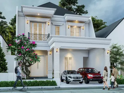 Scene lumion 10 classic design facade and 3d exterior model 3D model
