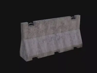 Traffic barrier Low-poly 3D model 4