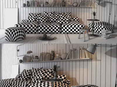 Twils soft poufs set 3D model