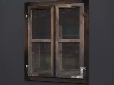 Small Wood Window 3D model