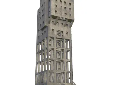 Game-ready Anti-Zombie Fortress - Shime coal mine  Low-poly 3D model