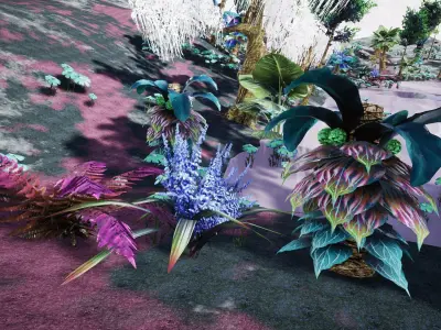 Alien Vegetation UNREAL Low-poly 3D model