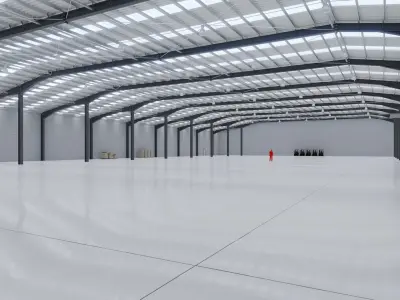 Industrial Warehouse Interior 10 Low-poly 3D model