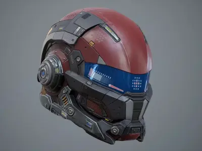 Sci Fi Helmet P04 Low-poly 3D model
