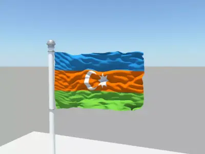 Azerbaijan Flag 3D model