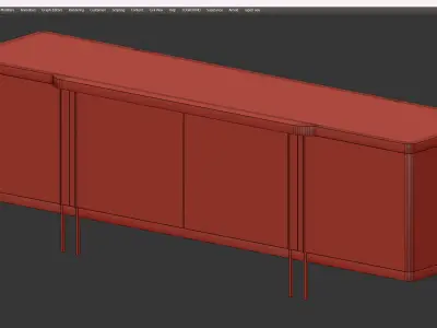 Doral Sideboard Low-poly 3D model