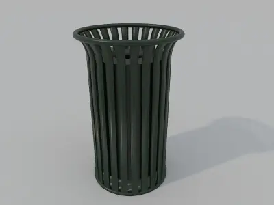 Low Poly PBR Trash Can Low-poly 3D model