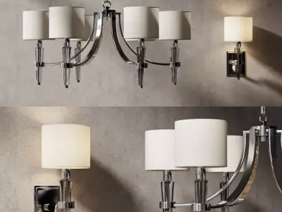 John Richard Crystal Cone Six-Light Chandelier AJC-8920 3D model