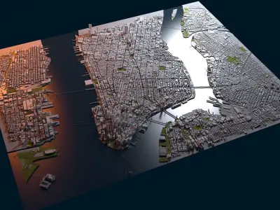 New York City Map Manhattan 3D model