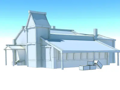 Village house - Low poly Low-poly 3D model purchase