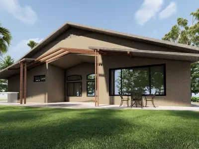 exterior home architecture building backyard 3D model