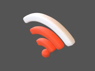 Wifi Symbol v3 018 Low-poly 3D model
