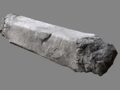 Damaged Concrete Column 01 Low-poly 3D model