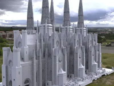 Victorian architecture 3 tiered Cathedral 3D 3D model