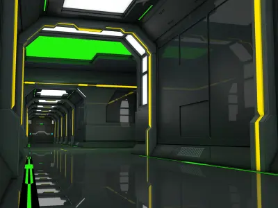Sci Fi Corridor 3D model 125