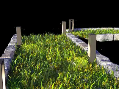 grass light set 3D model