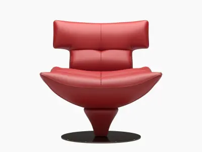 Modern Leather Stylish Lounge Chair 3D model