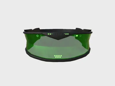 SciFi Glasses C08 Green - Character Design Fashion Low-poly 3D model