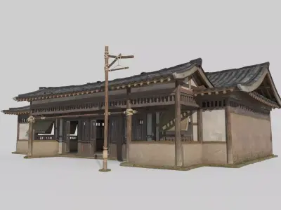 Asian Ancient Architecture Tavern Teahouse 3D model